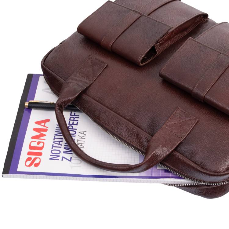 Torba męska skórzana Tizano TM04 czekolada