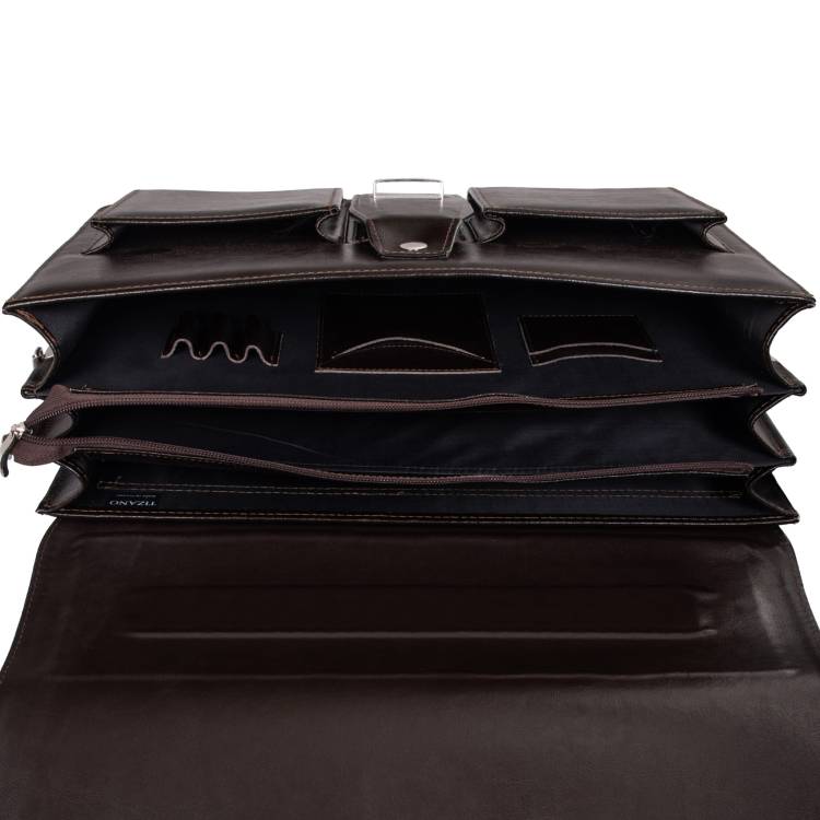 Teczka męska skórzana Tizano TS02 czekolada