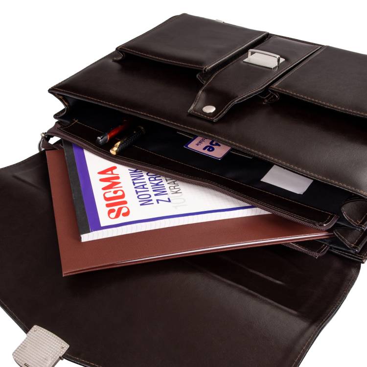 Teczka męska skórzana Tizano TS02 czekolada