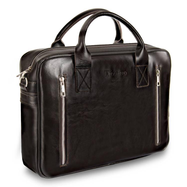 Torba męska skórzana Tizano TM08 czekolada