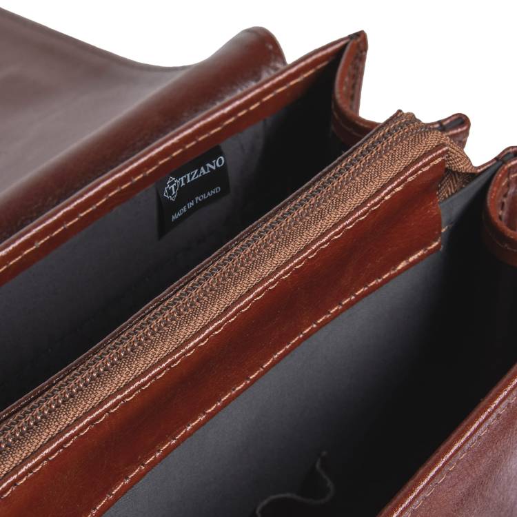 Teczka męska skórzana Tizano TS02 brąz