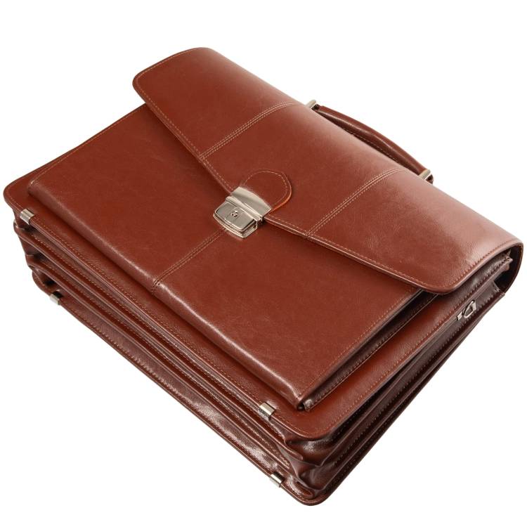 Teczka męska skórzana Tizano TS17 brązowa