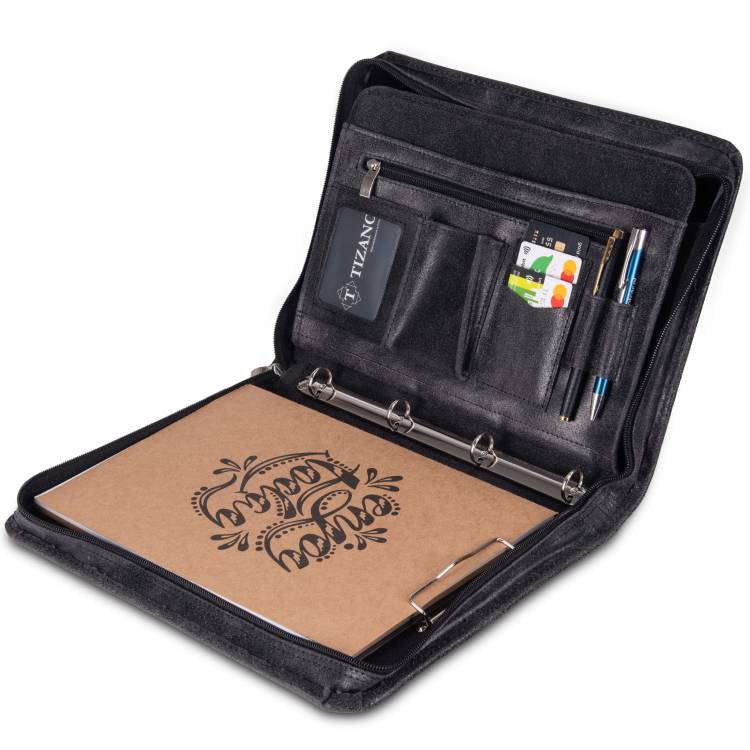 Aktówka skórzana Tizano BWS01 czarna krek