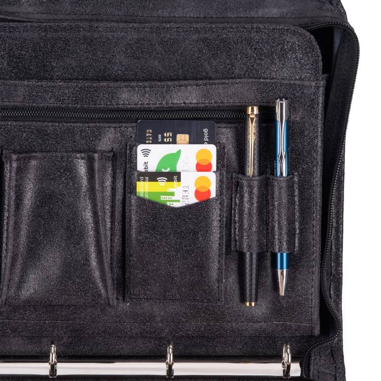 Aktówka skórzana Tizano BWS01 czarna krek