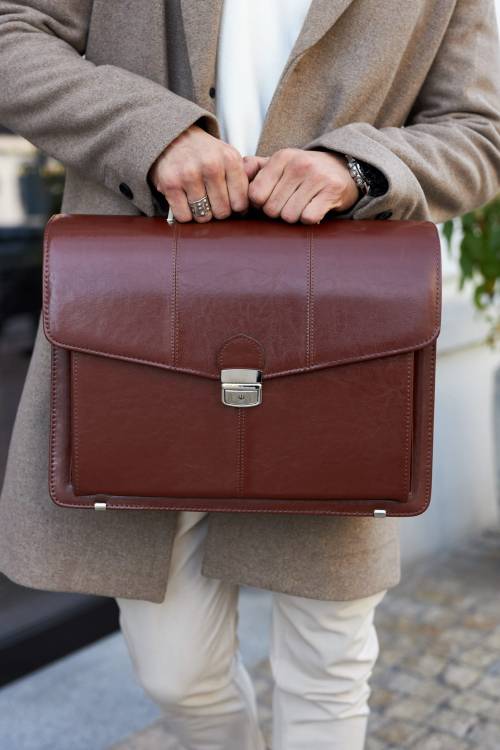 Teczka męska skórzana Tizano TS17 brązowa