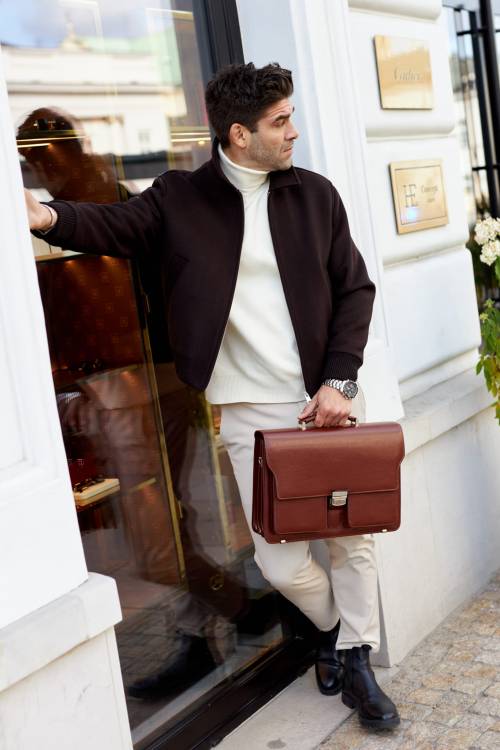 Teczka skórzana Tizano TS18 brązowa