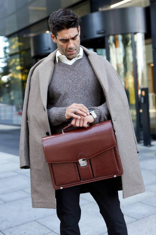 Teczka męska skórzana Tizano TS02 brąz