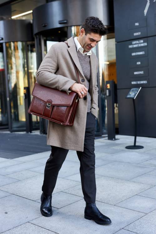 Teczka męska skórzana Tizano TS02 brąz