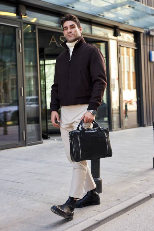 Torba męska skórzana Tizano TM08 czarna