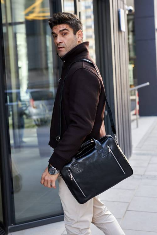 Torba męska skórzana Tizano TM08 czarna