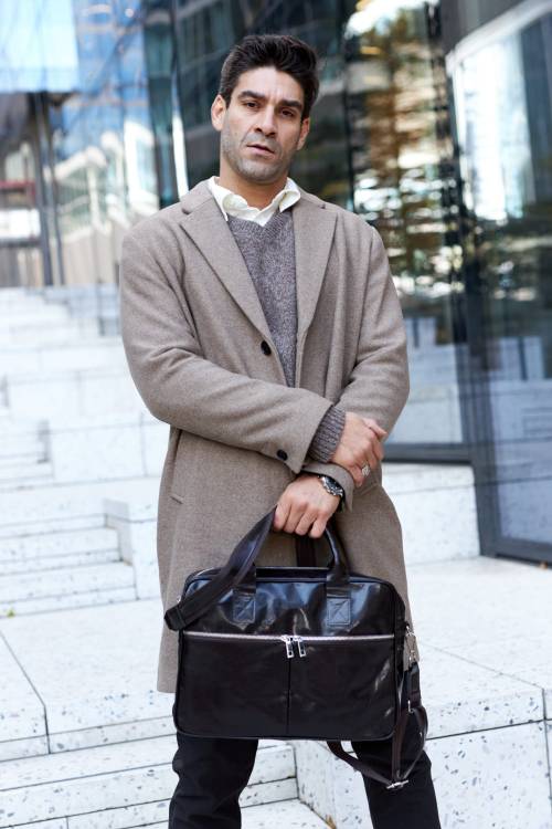 Torba męska skórzana Tizano TM11 czekolada