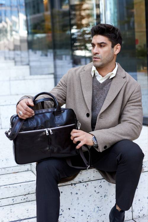 Torba męska skórzana Tizano TM11 czekolada