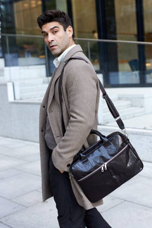 Torba męska skórzana Tizano TM11 czekolada