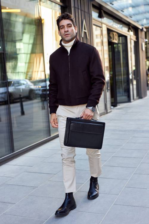 Aktówka skórzana Tizano BWS17 czarna