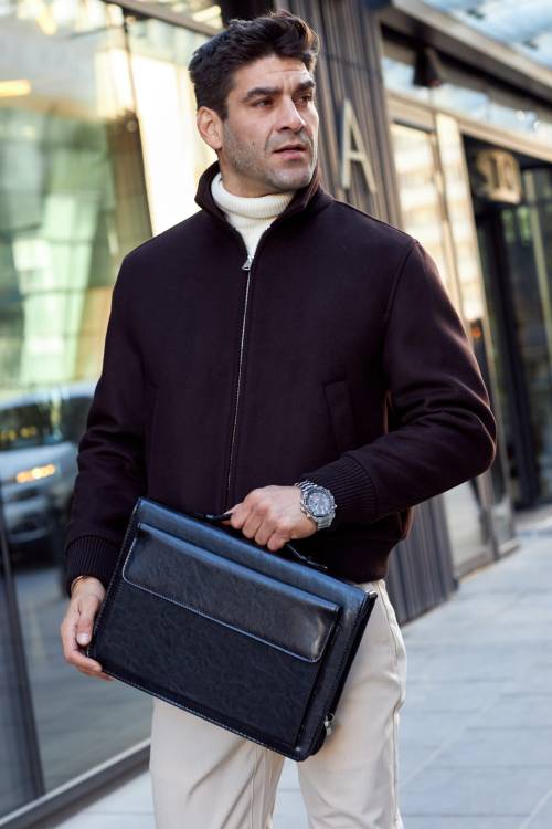 Aktówka skórzana Tizano BWS17 czarna