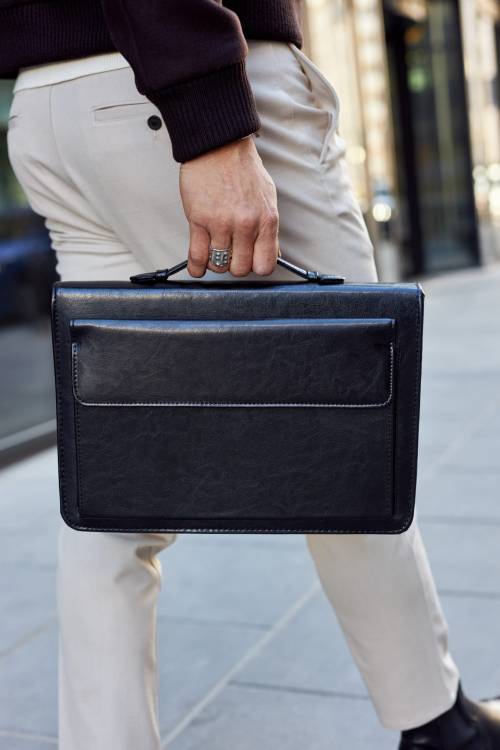 Aktówka skórzana Tizano BWS17 czarna