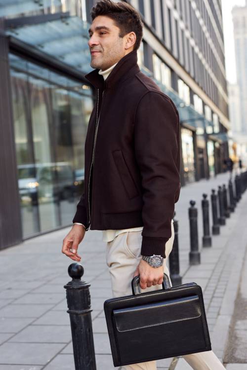 Aktówka skórzana Tizano BWS15 czarna