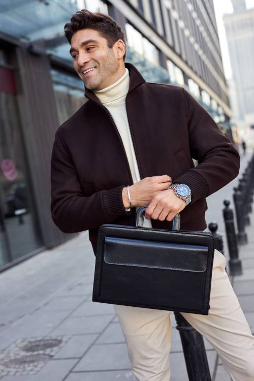 Aktówka skórzana Tizano BWS15 czarna