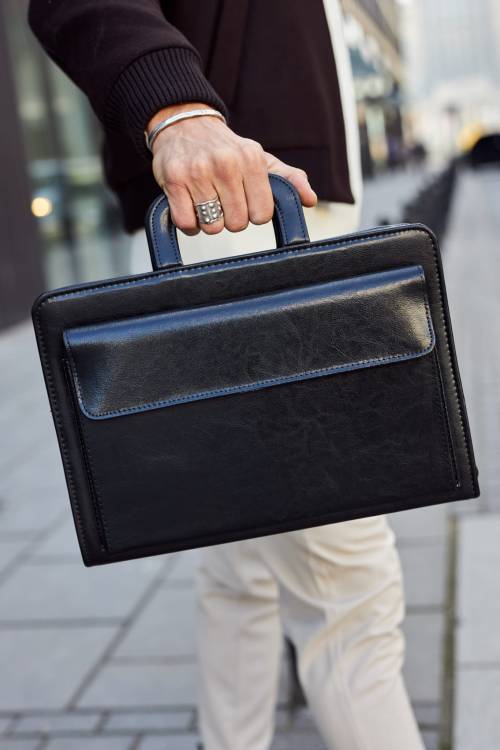 Aktówka skórzana Tizano BWS15 czarna