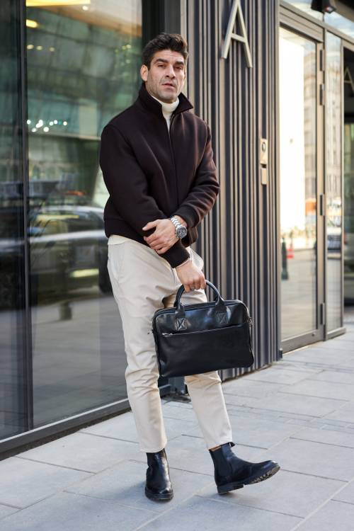 Torba męska skórzana Tizano TM06 czarna