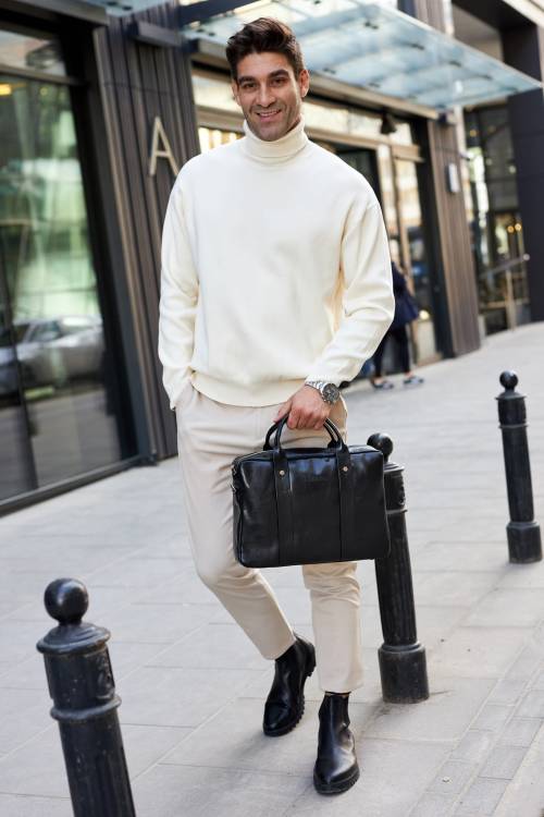 Torba męska skórzana Tizano TM07 czarna