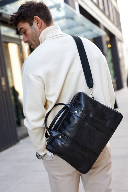 Torba męska skórzana Tizano TM07 czarna