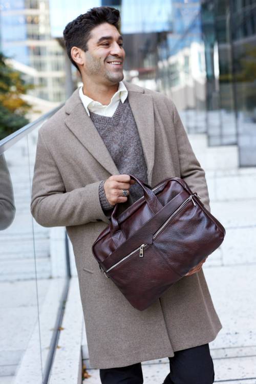 Torba męska skórzana Tizano TM01 czekolada