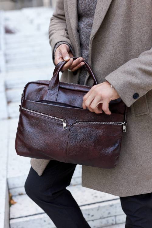 Torba męska skórzana Tizano TM01 czekolada