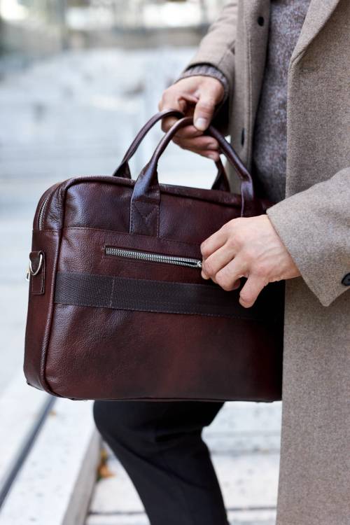 Torba męska skórzana Tizano TM01 czekolada