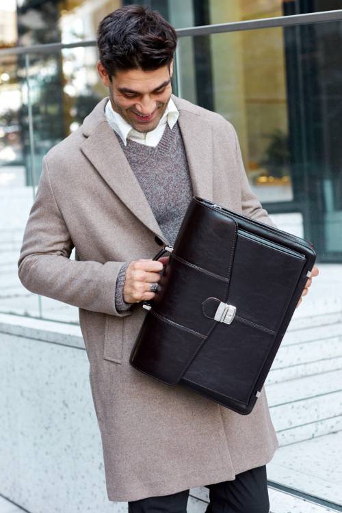 Teczka męska skórzana Tizano TS17 czekolada