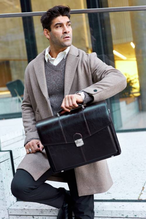 Teczka męska skórzana Tizano TS17 czekolada