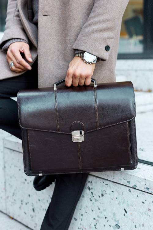 Teczka męska skórzana Tizano TS17 czekolada