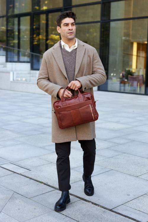 Torba męska skórzana Tizano TM02 brąz cieniowany