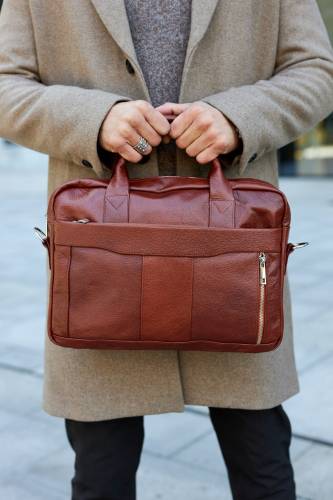 Torba męska skórzana Tizano TM02 brąz cieniowany