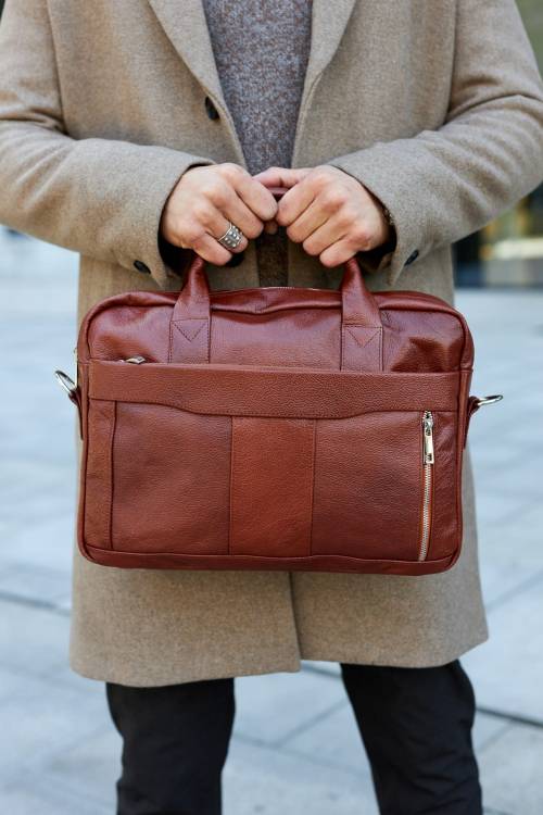 Torba męska skórzana Tizano TM02 brąz cieniowany