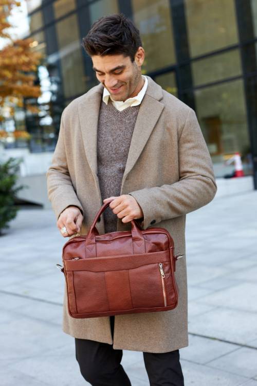 Torba męska skórzana Tizano TM02 brąz cieniowany