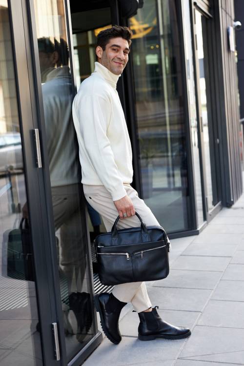 Torba męska skórzana Tizano TM01 czarna