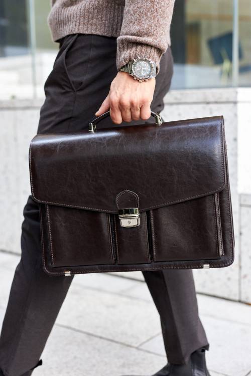 Teczka męska skórzana Tizano TS02 czekolada