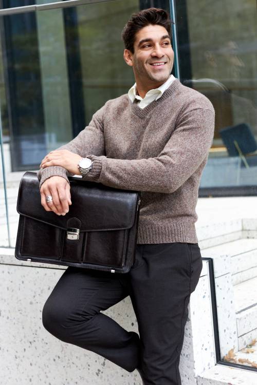 Teczka męska skórzana Tizano TS02 czekolada