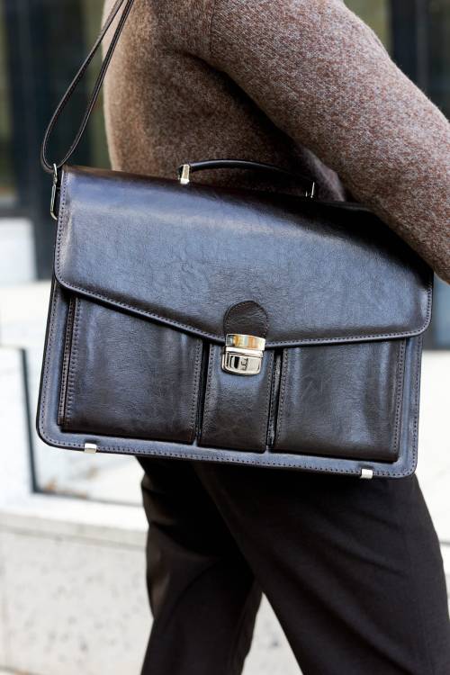 Teczka męska skórzana Tizano TS02 czekolada