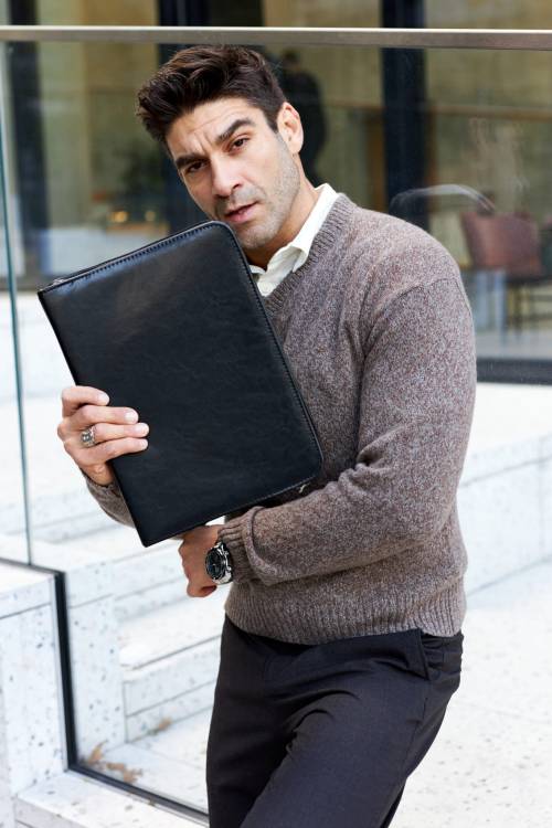 Aktówka skórzana Tizano BWS01 czarna