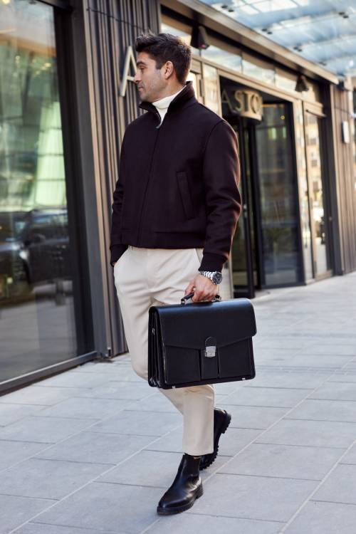 Teczka męska skórzana Tizano TS02 czarna