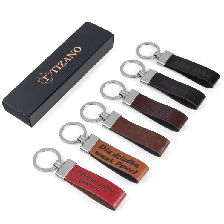 Brelok ze skóry naturalnej z grawerem