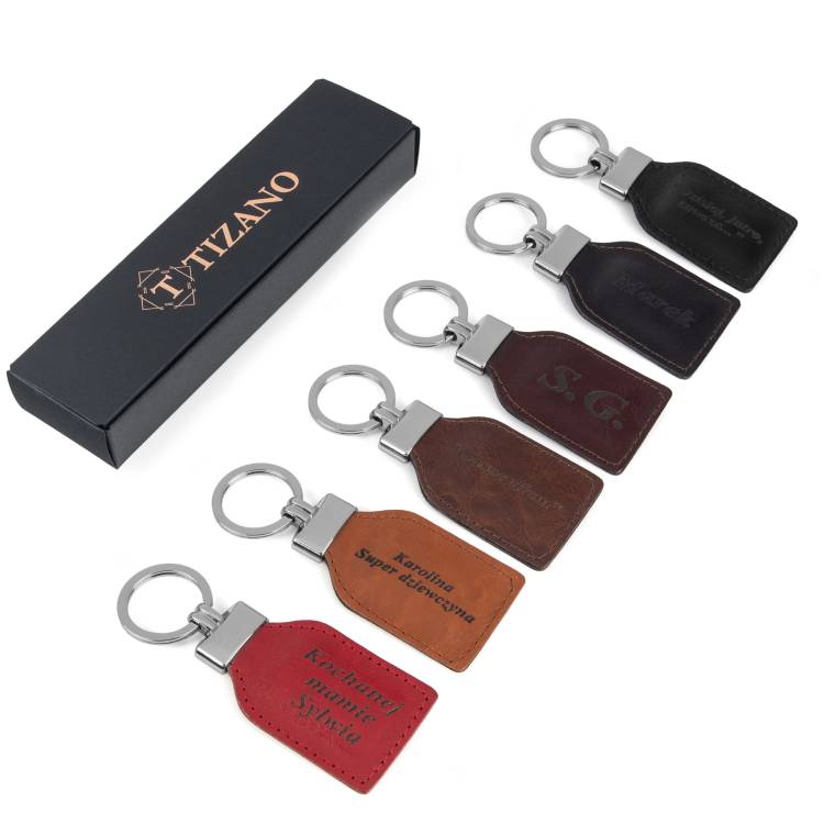 Brelok ze skóry naturalnej z grawerem
