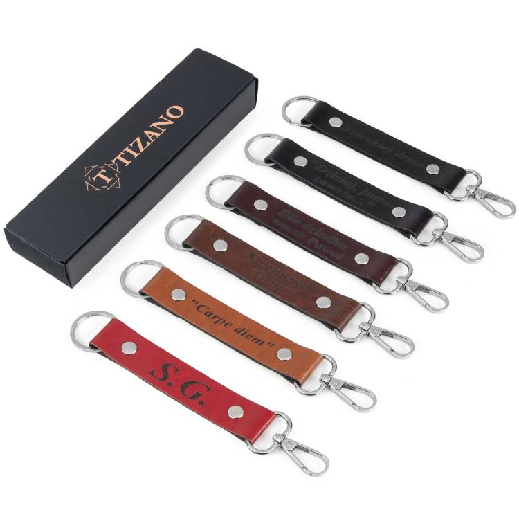 Brelok ze skóry naturalnej z grawerem