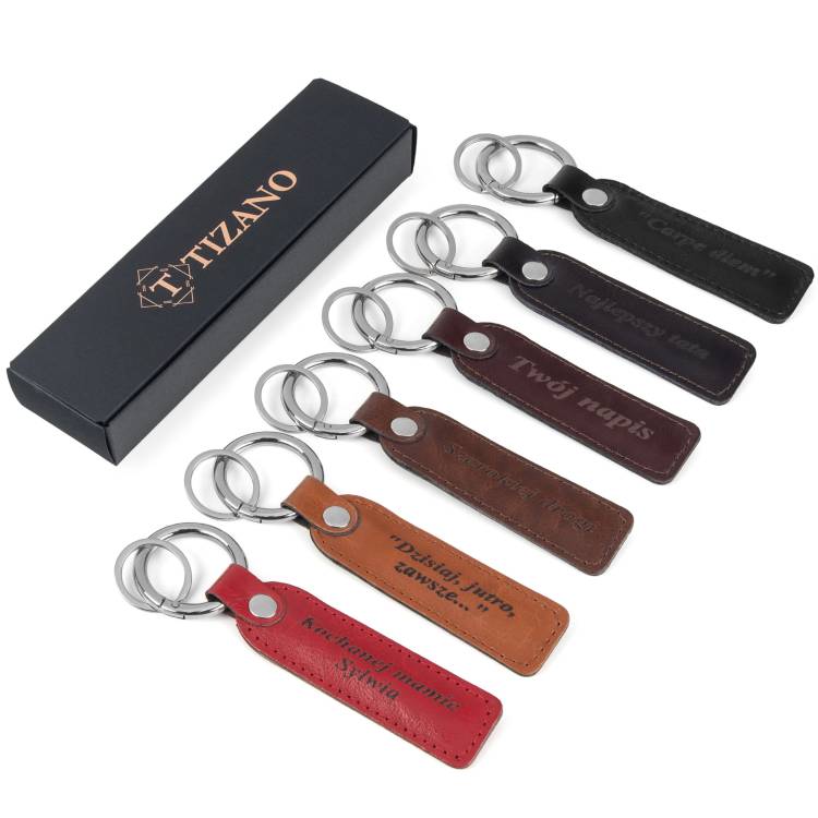 Brelok ze skóry naturalnej z grawerem