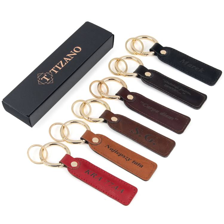 Brelok ze skóry naturalnej z grawerem