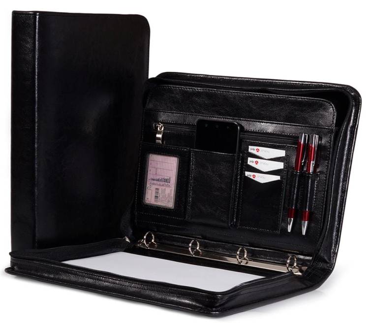 Aktówka skórzana Tizano BWS01 czarna