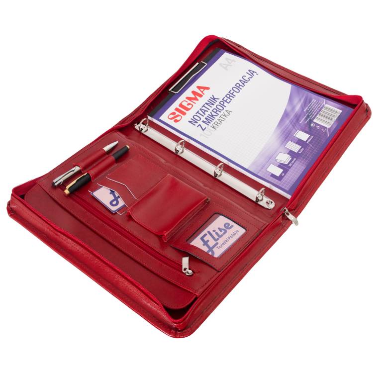 Aktówka skórzana Tizano BW01 czerwona